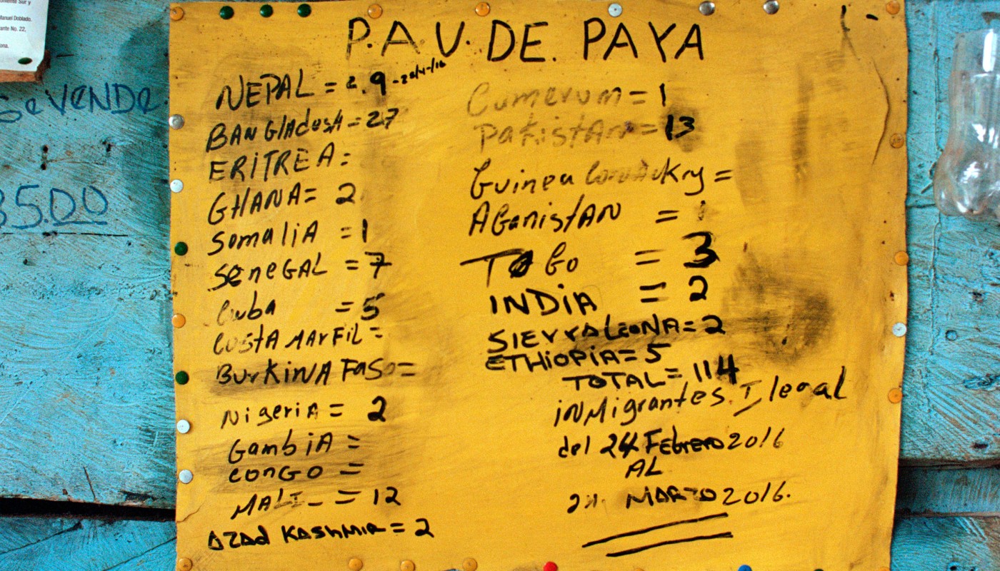 Recuento mensual de inmigrantes por país en un centro de patrulla de la ciudad de Paya, en el corazón del Darién. Fuente: Outside