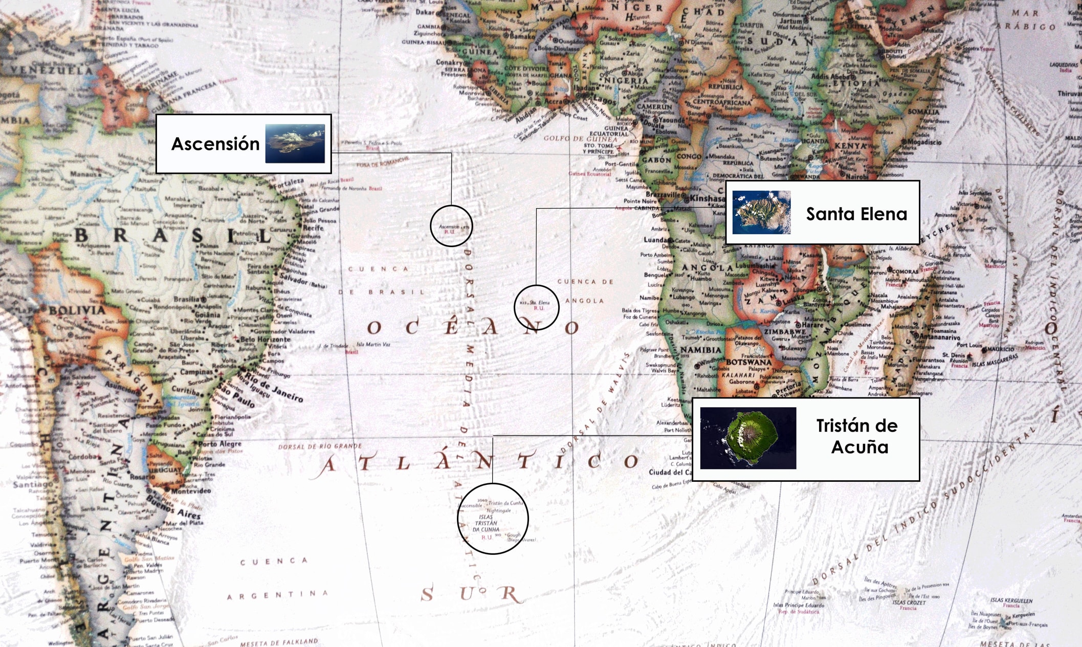 Santa Elena, Ascensión y Tristán de Acuña en el ultramar británico El