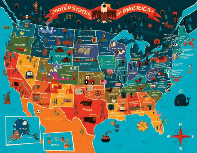 Mapas para conocer Estados Unidos