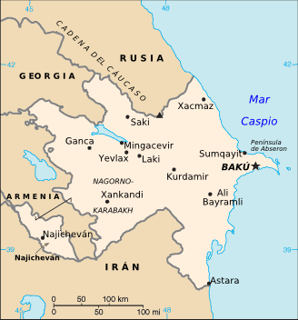 Mapa Azerbaiyán
