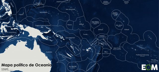 Así es el mapa político de Oceanía