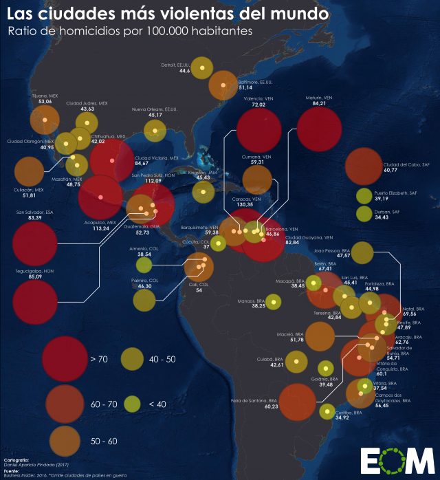 Las ciudades más violentas del mundo