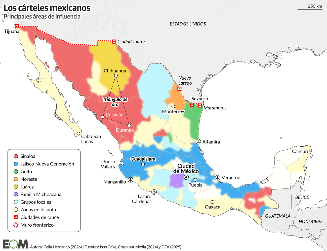 mapa carteles mexico