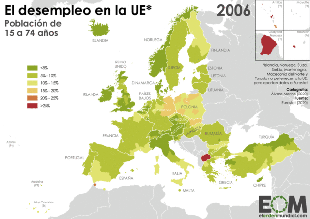 El desempleo en la Unión Europea durante la crisis