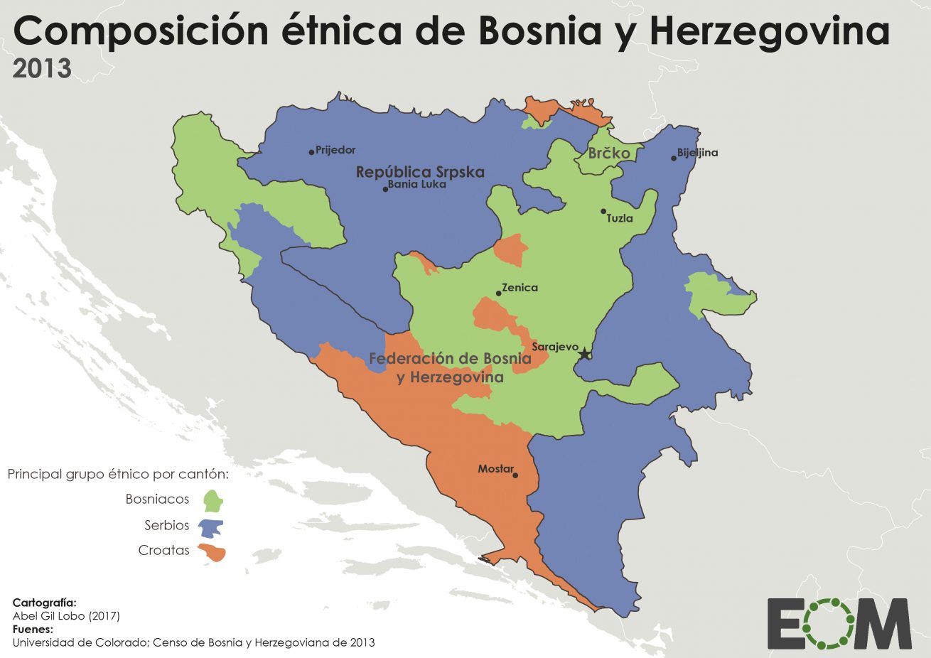 Los Grupos Tnicos En Bosnia Antes Y Despu S De La Guerra Mapas De El Europa Balcanes Bosnia Politica Sociedad Etnias De Bosnia En 2013 1 1310x926 