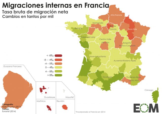 El mapa de la migración en Francia
