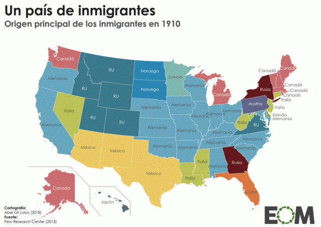 ¿De dónde proceden los inmigrantes en Estados Unidos?