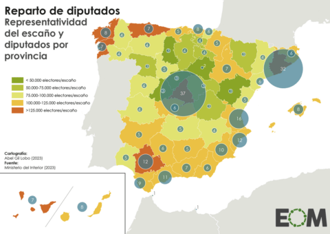 Reparto de diputados en España elecciones