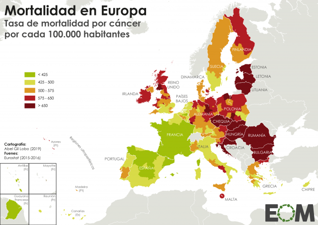 La mortalidad del cáncer en la Unión Europea