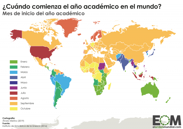 El inicio del año escolar en el mundo