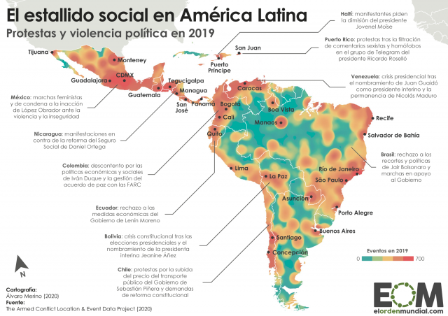 Las protestas en América Latina en 2019