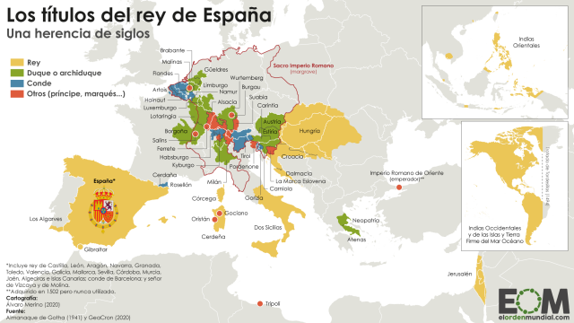 Los títulos del rey de España