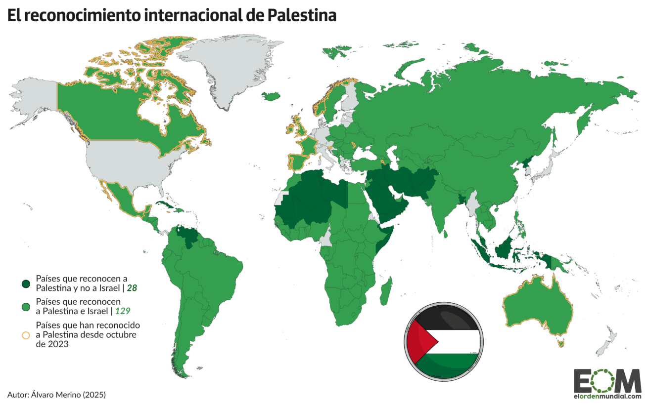 Mapa del reconocimiento de Palestina