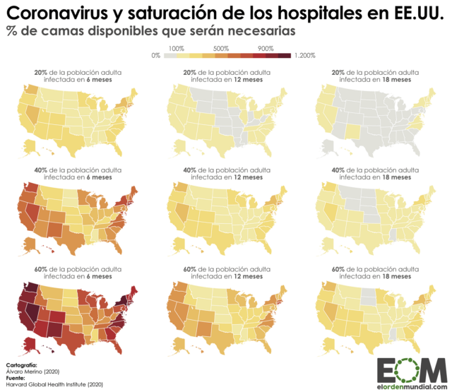 La saturación hospitalaria por coronavirus en Estados Unidos
