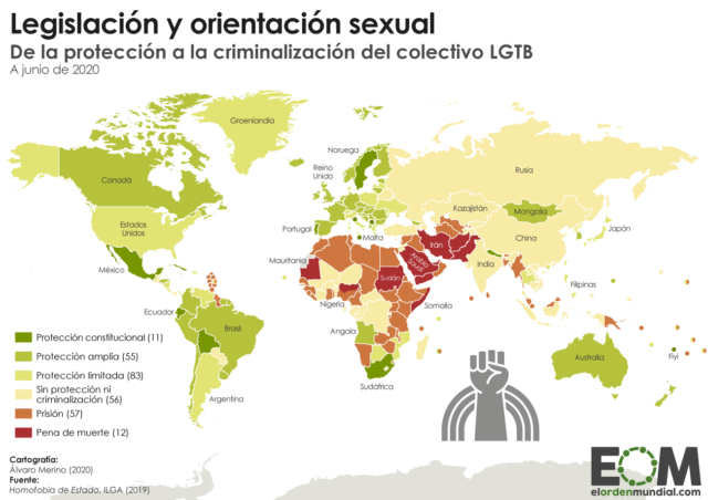 Protección y criminalización LGTB en el mundo