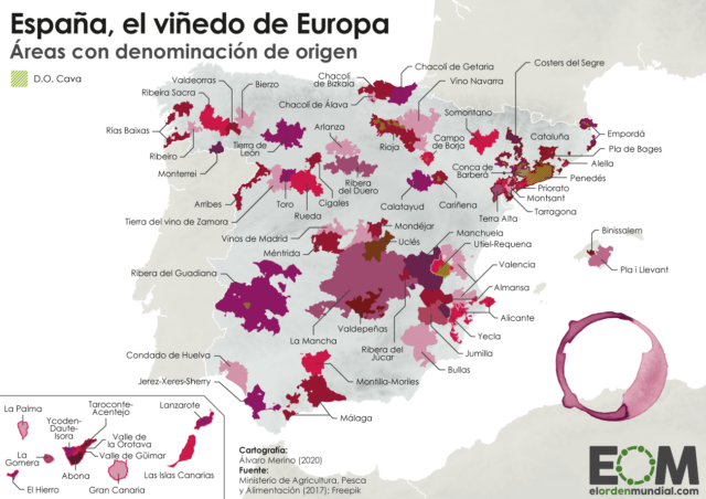 Los vinos de España con Denominación de Origen