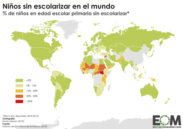 Los niños sin escolarizar en el mundo