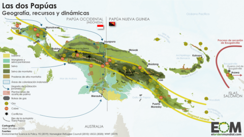 El mapa de la geopolítica de Papúa