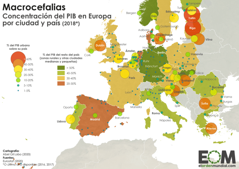 El mapa del peso económico de las ciudades en Europa - Mapas de El ...