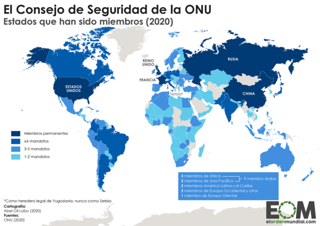 ¿Qué países han sido miembro del Consejo de Seguridad de Naciones Unidas?