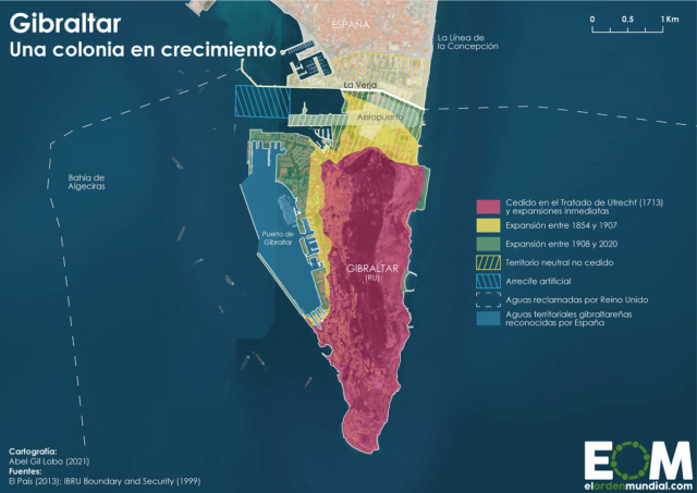 El mapa de la expansión de Gibraltar