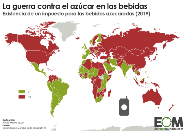 ¿En qué países se gravan las bebidas azucaradas?