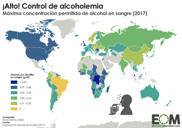 ¿Cuál es el límite de alcohol en sangre al conducir?
