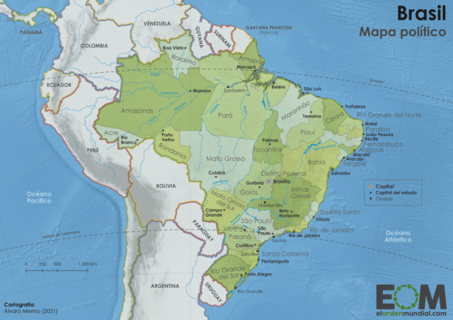El mapa político de Brasil