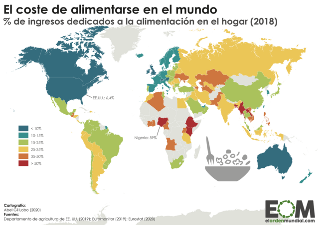 ¿Cuánto cuesta alimentarse en el mundo?