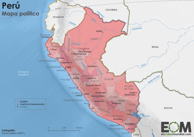 El mapa político de Perú