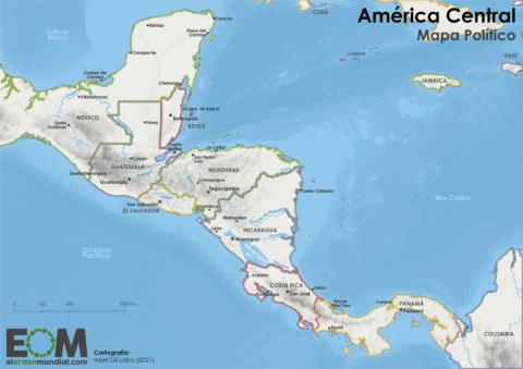 Mapa político de América Central