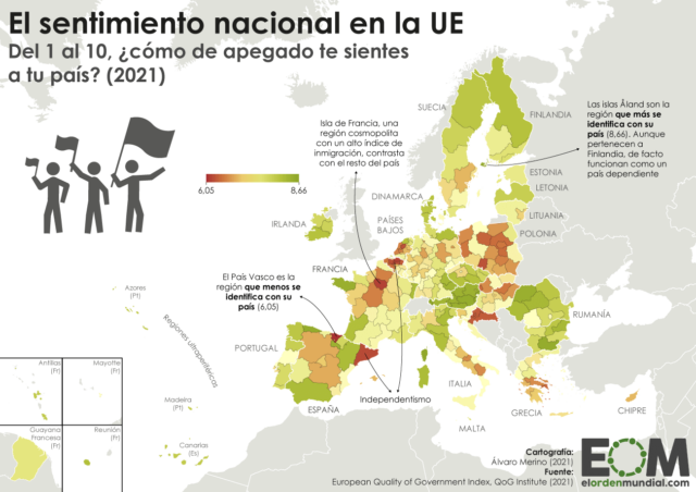 El mapa del sentimiento nacional en la Unión Europea