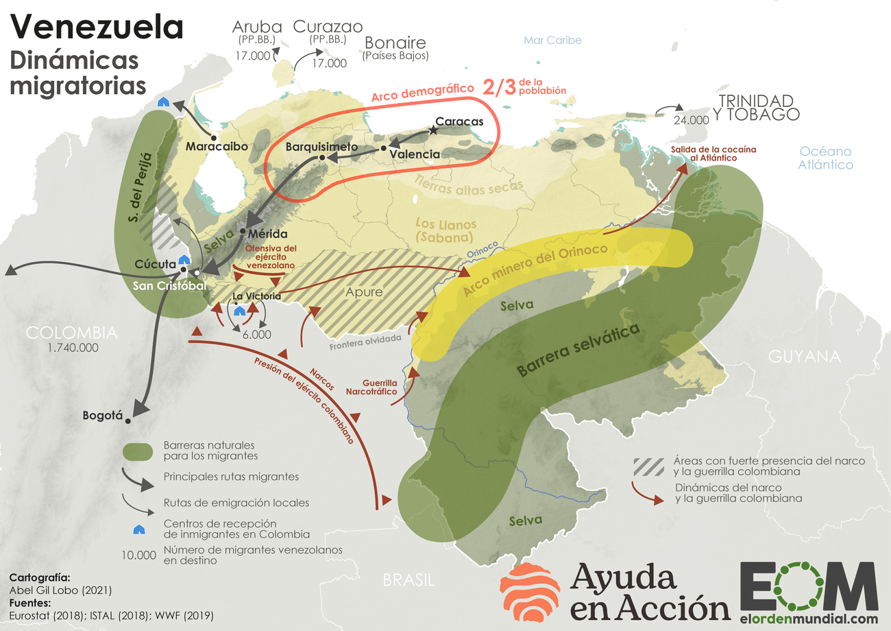 Mapa de la migración en Venezuela