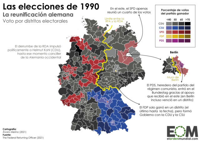 Voto por distritos Alemania en 1990