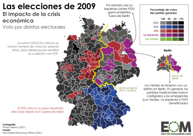 Voto por distritos Alemania en 2009