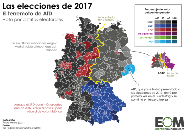 Voto por distritos Alemania en 2017