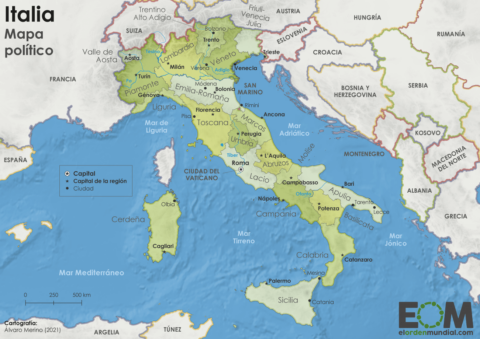 Mapa político de Italia