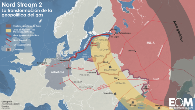 El mapa del Nord Stream 2