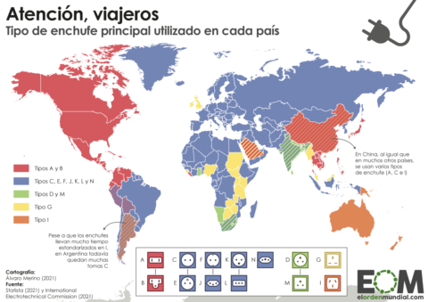 Mapa enchufes mundo