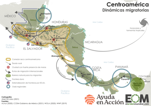 Mapa migratorio Centroamérica