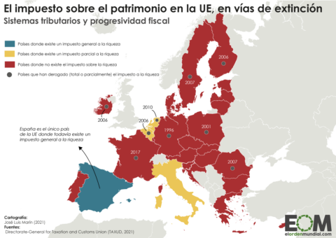 Mapa impuesto riqueza Unión Europea