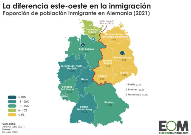 El mapa de la inmigración en Alemania