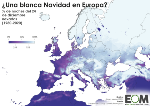Nieve nochebuena Europa
