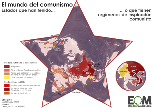 Mapa del mundo del comunismo