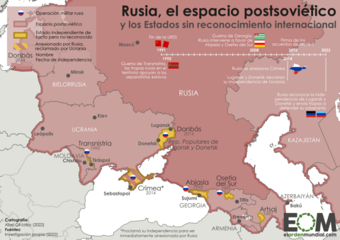 De Transnistria al Donbás: el mapa de los Estados no reconocidos donde ha intervenido Rusia