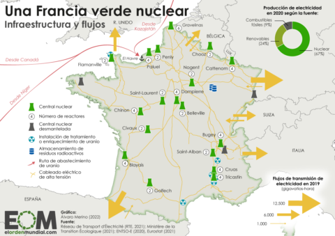 El mapa de la energía nuclear en Francia