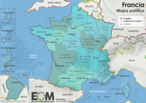 mapa político Francia