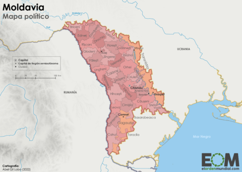 Mapa político de Moldavia