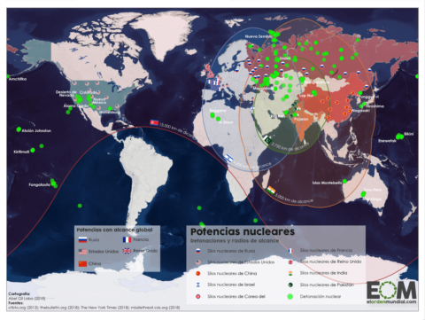 Mapa armas nucleares mundo