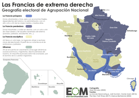 El voto a Agrupación Nacional: la geografía electoral de la extrema derecha francesa